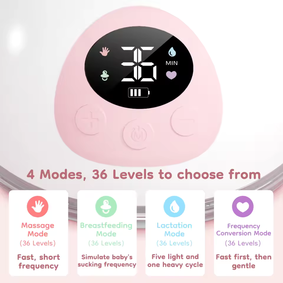 MyBoyd Electric Bule Breast Pump 4 Modes 36 Suction Levels Hands Free Breast Pumps Milk Collector with 19/24mm Flange EB50