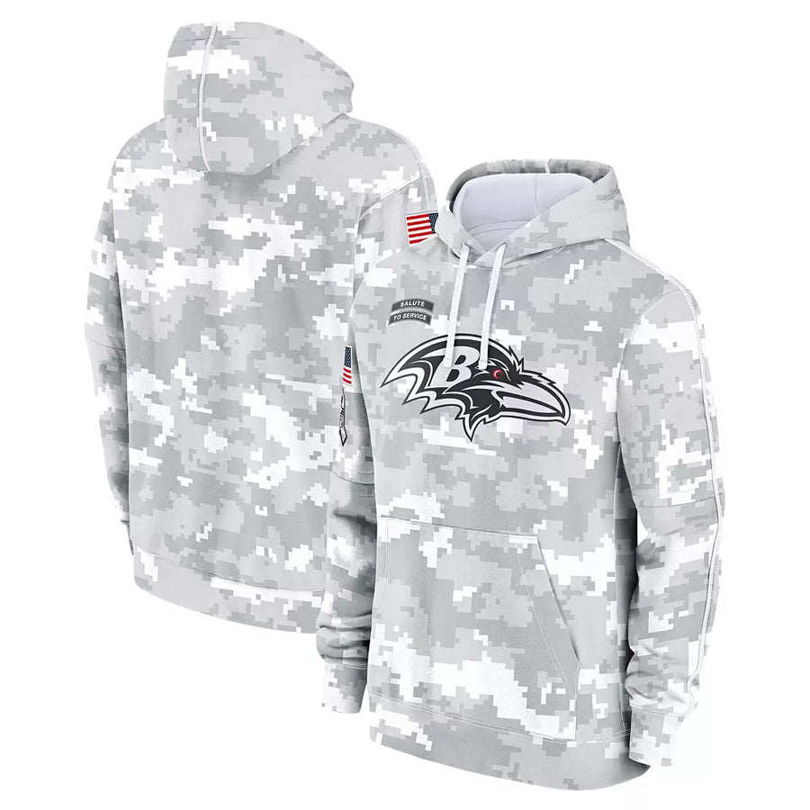 MyBoyd Custom B.Ravens Player Military Hoodie Arctic Camo Salute To Service Stitched Jerseys