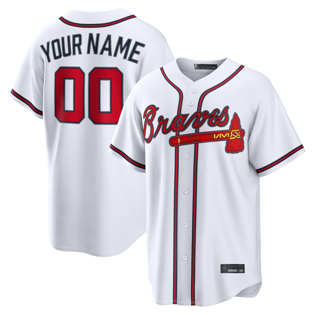MyBoyd Custom A.Braves White Home Replica Stitched Jerseys