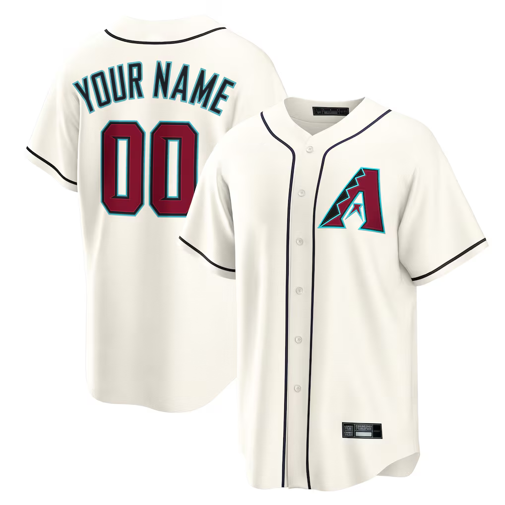 MyBoyd Custom A.Diamondbacks Cream Home Replica Stitched Jerseys