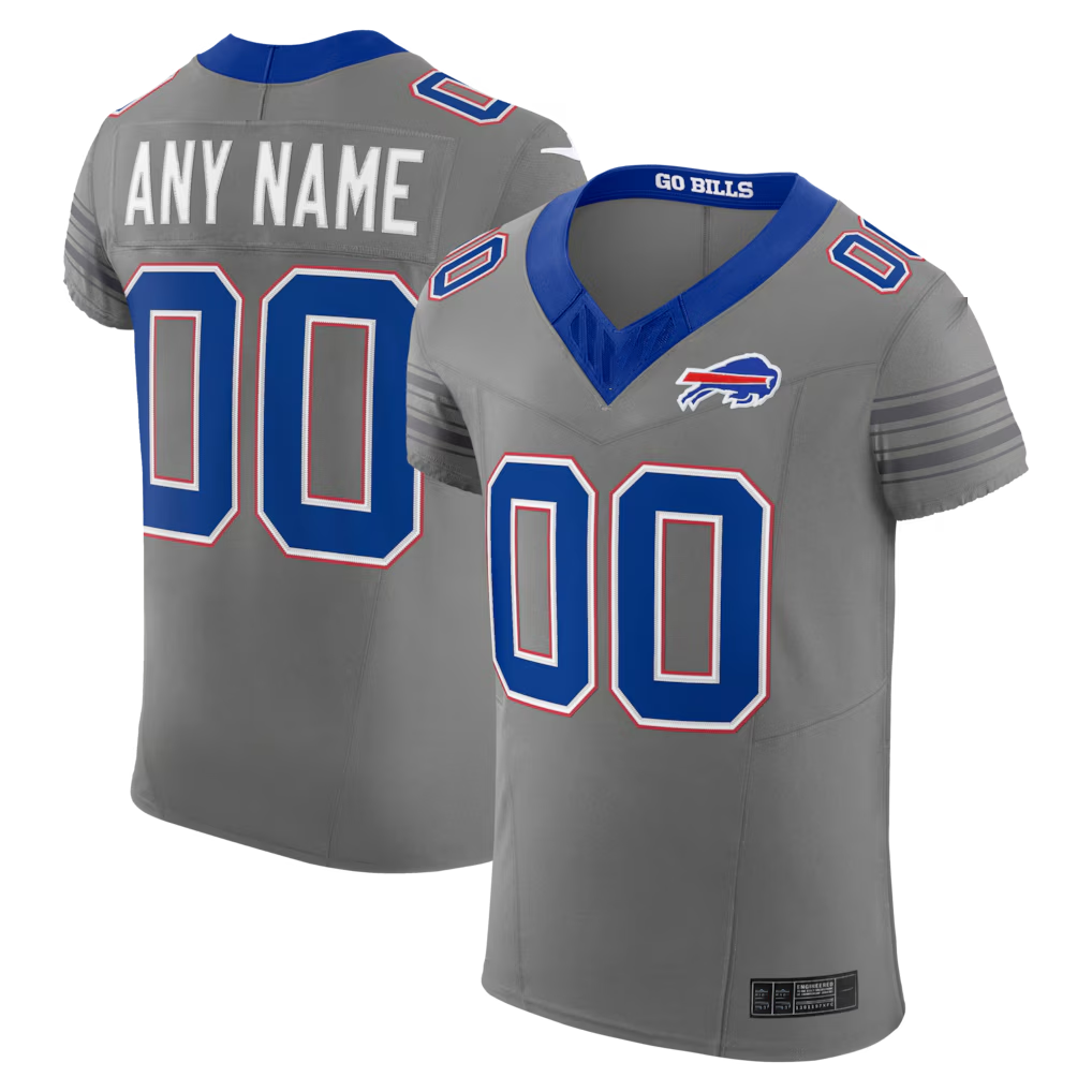 MyBoyd Custom B.Bills Gray Nickel City Vapor F.U.S.E. Custom Elite Stitched Jerseys