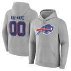 MyBoyd Custom B.Bills Gray Team Authentic Personalized Name & Number Hoodie Stitched Jerseys