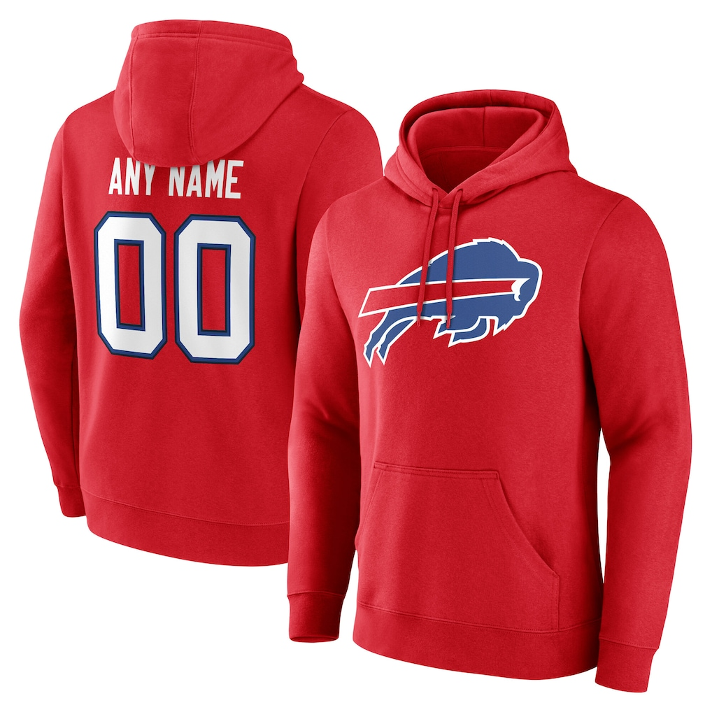 MyBoyd Custom B.Bills Red Team Authentic Personalized Name & Number Hoodie Stitched Jerseys