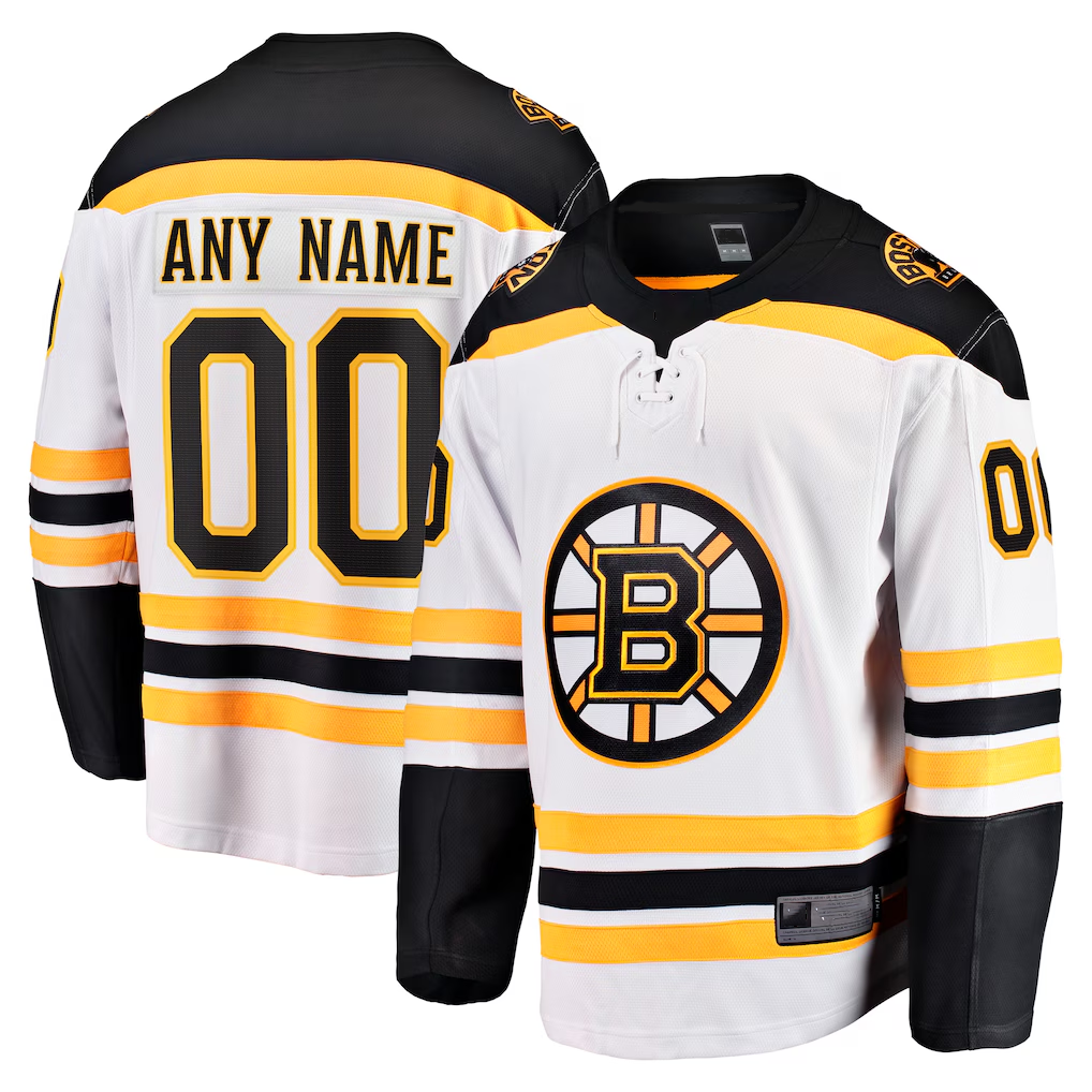 MyBoyd Custom B.Bruins White Away Breakaway Stitched Jerseys