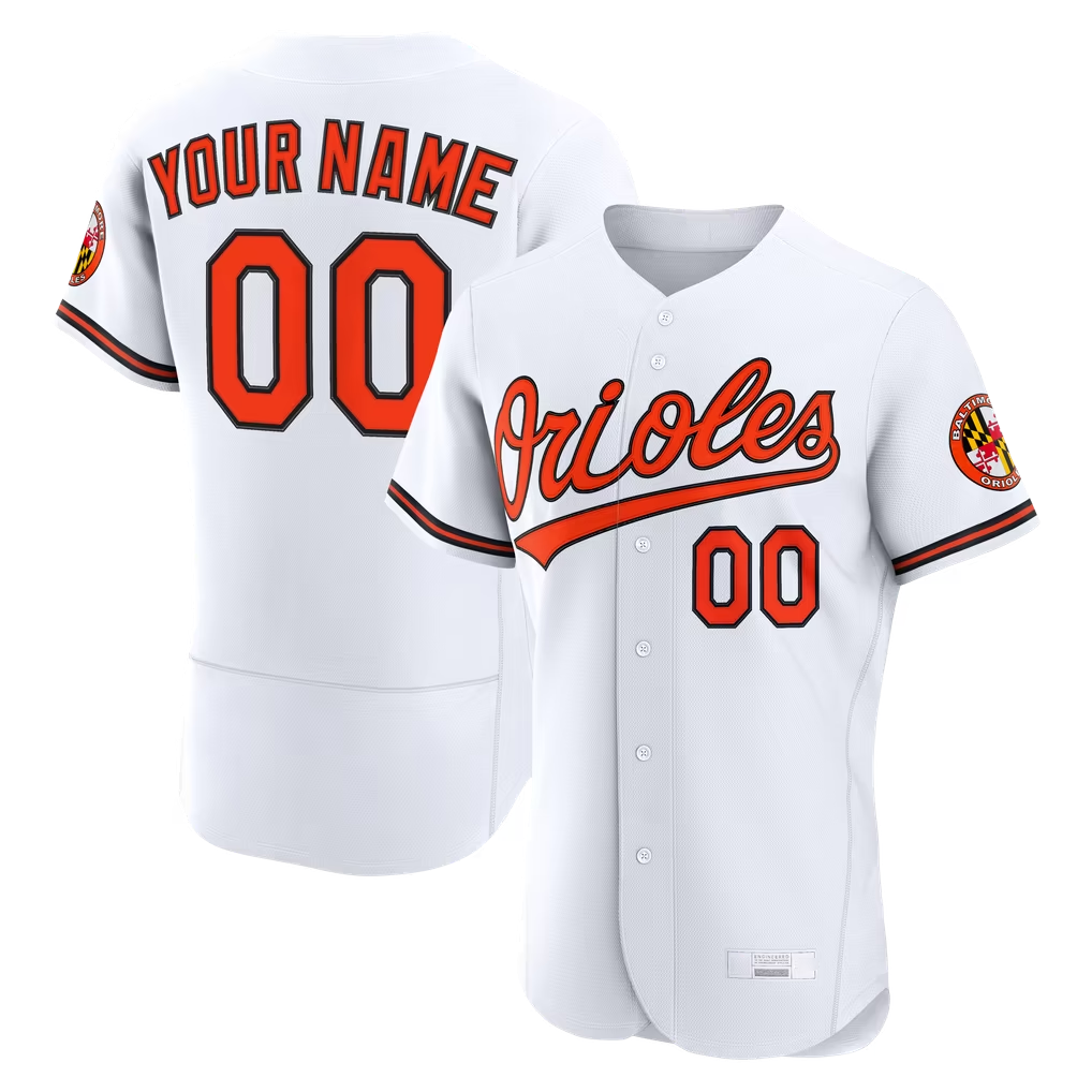 MyBoyd Custom B.Orioles White Home Authentic Stitched Jerseys