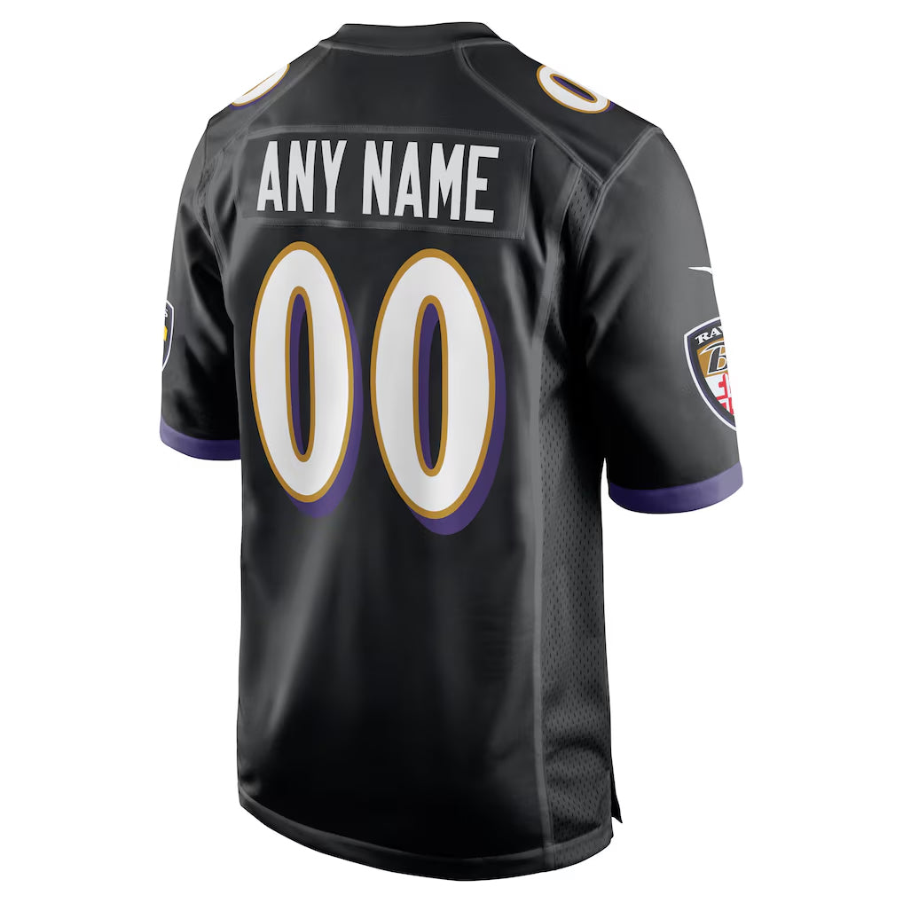 MyBoyd Custom B.Ravens Black Alternate Home Game Any Name & Numbers Stitched Jerseys