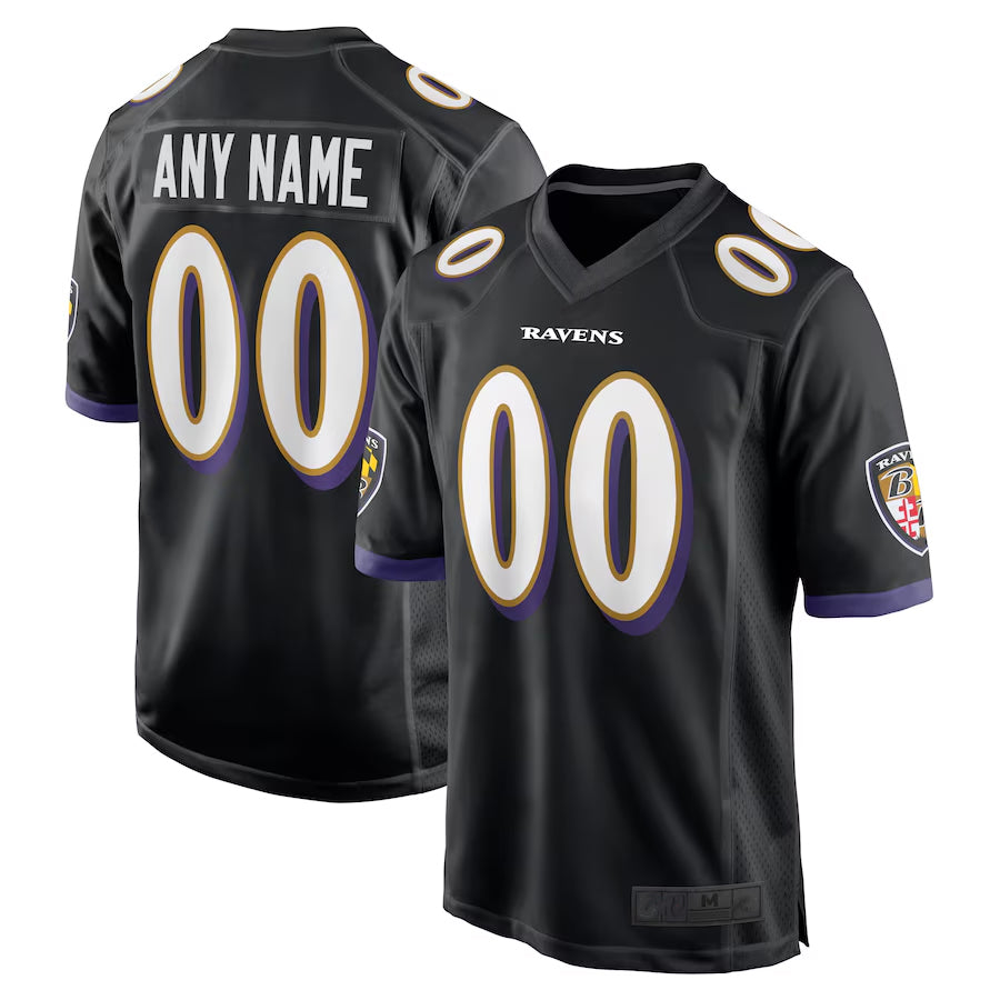 MyBoyd Custom B.Ravens Black Home Game Stitched Jerseys