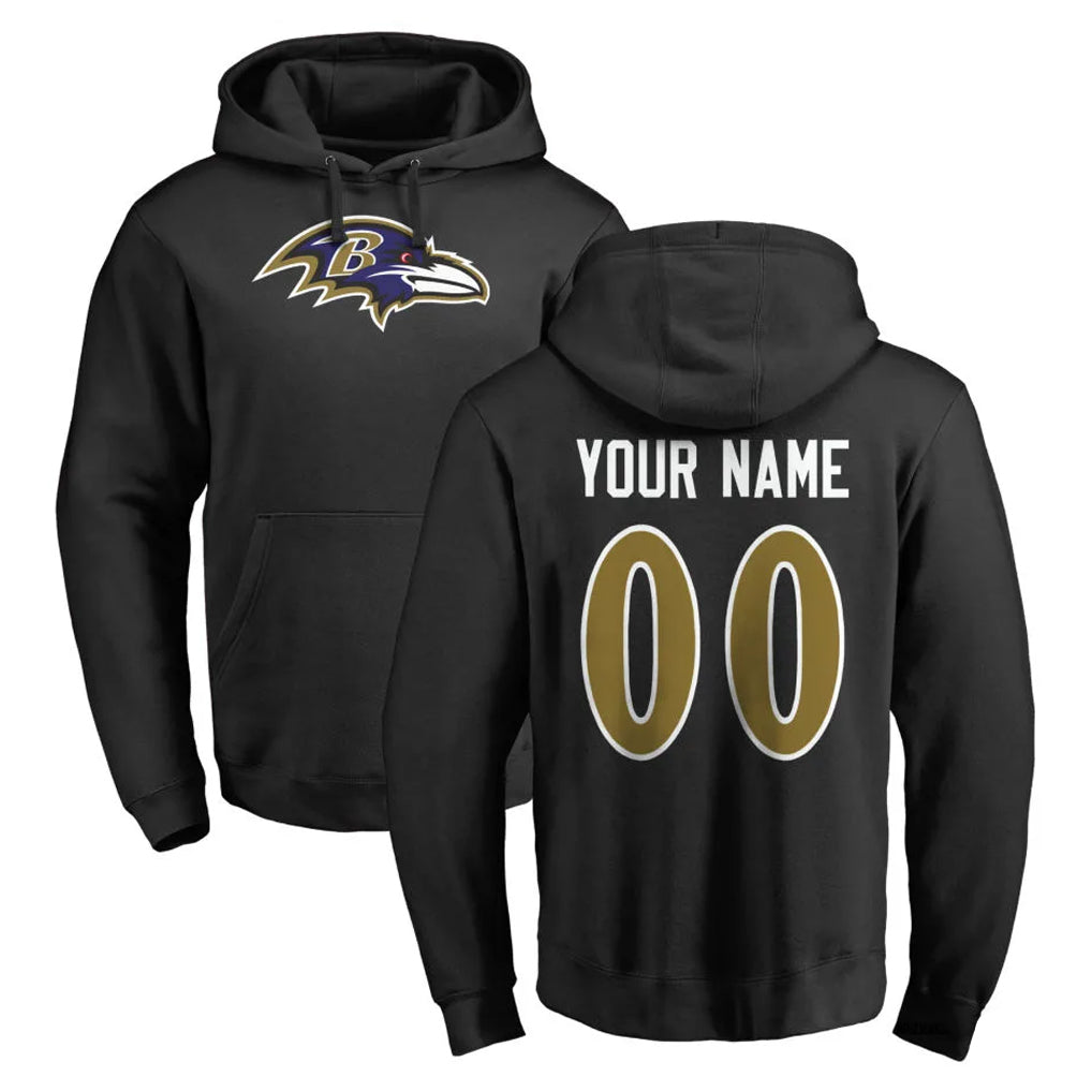 MyBoyd Custom B.Ravens Black Pullover Hoodie Any Name & Numbers Stitched Jerseys