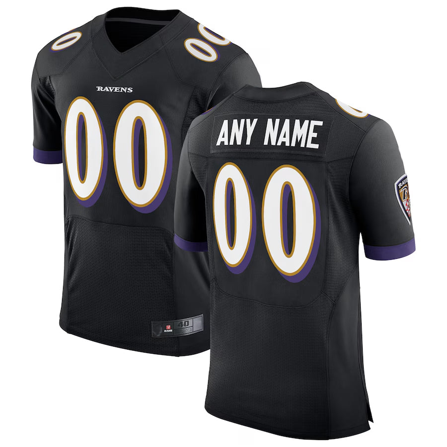 MyBoyd Custom B.Ravens Black Speed Machine Elite Stitched Jerseys