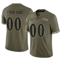 MyBoyd Custom B.Ravens Olive Salute To Service Limited Any Name & Numbers Stitched Jerseys