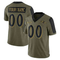 MyBoyd Custom B.Ravens Olive Salute To Service Limited Game Any Name & Numbers Stitched Jerseys