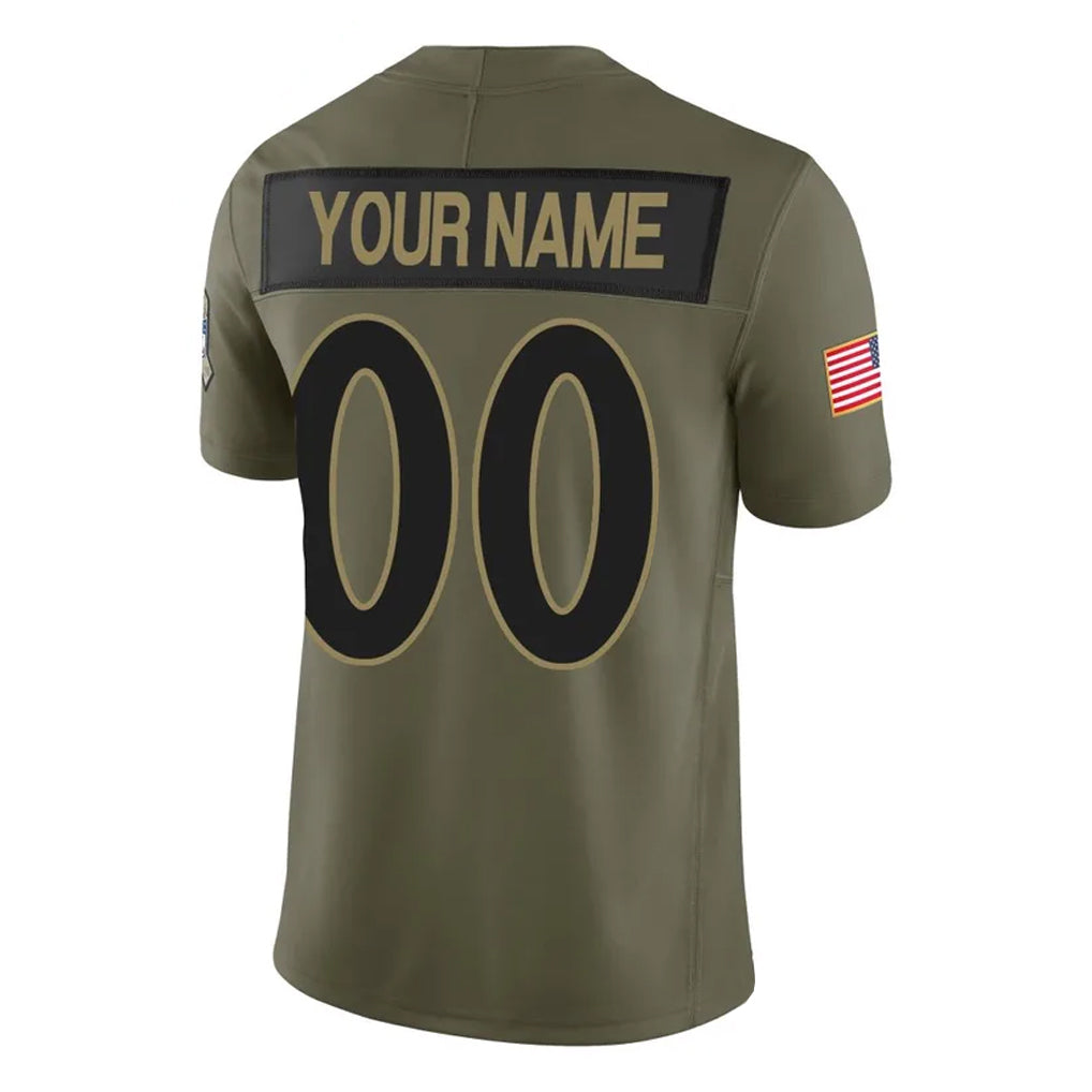 MyBoyd Custom B.Ravens Olive Salute To Service Limited Home Game Any Name & Numbers Stitched Jerseys
