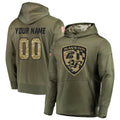 MyBoyd Custom B.Ravens Olive Salute to Service Pullover Hoodie Any Name & Numbers Stitched Jerseys