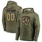 MyBoyd Custom B.Ravens Olive Salute to Service Pullover Hoodie Any Name & Numbers Stitched Jerseys