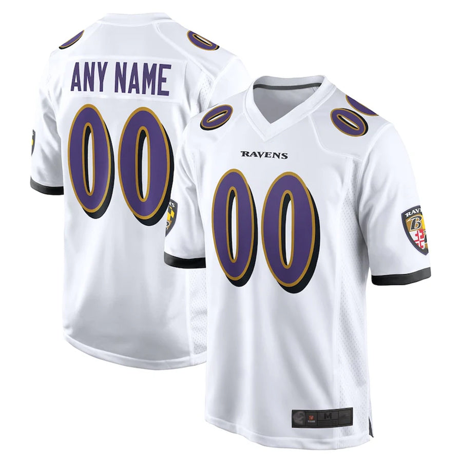MyBoyd Custom B.Ravens White Home Game Stitched Jerseys