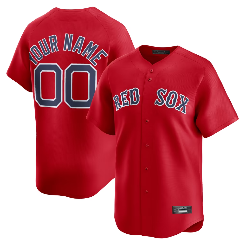 MyBoyd Custom B.Red Sox Red Alternate Limited Stitched Jerseys