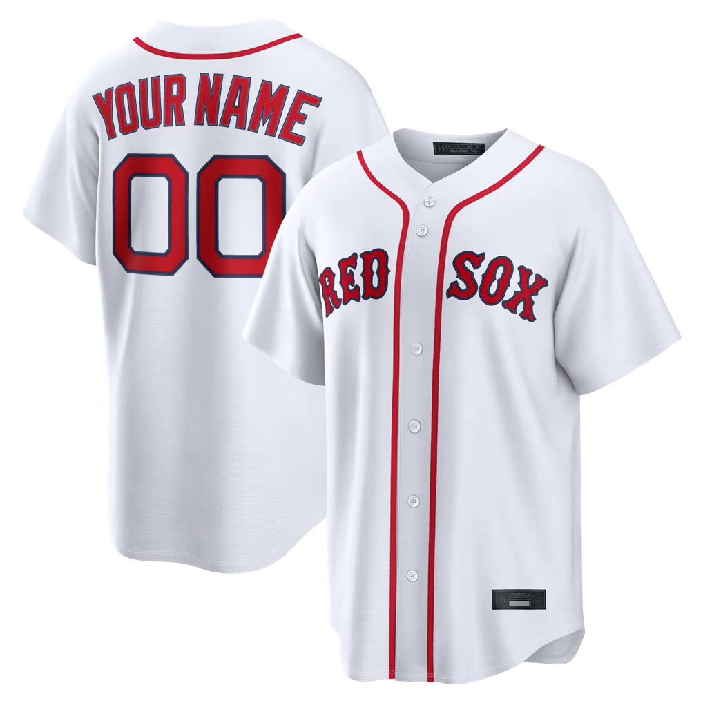 MyBoyd Custom B.Red Sox White Home Replica Stitched Jerseys