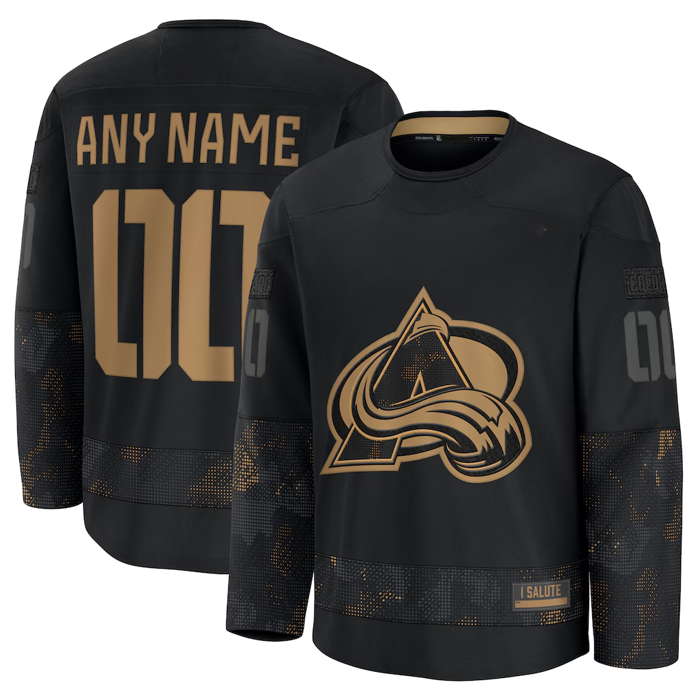 MyBoyd Custom C.Avalanche Black 2024 Military Appreciation Practice Jerseys