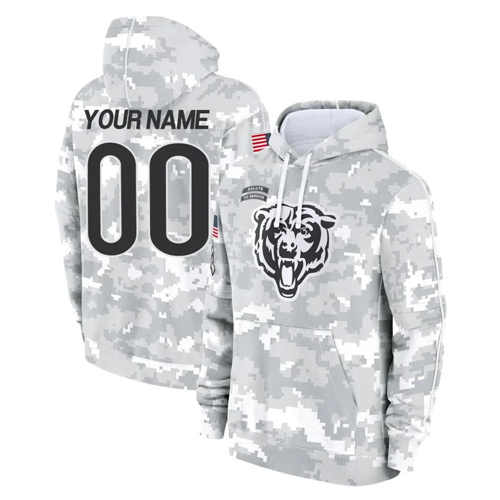 MyBoyd Custom C.Bears Arctic Camo Salute to Service Pullover Hoodies Limited Any Name & Numbers Stitched Jerseys