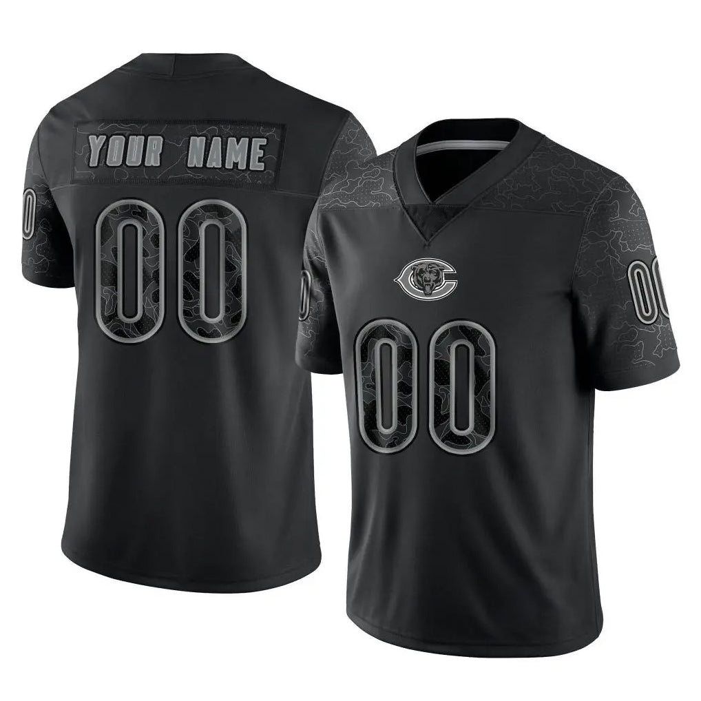 MyBoyd Custom C.Bears Black REFLECTIVE Limited Game Any Name & Numbers Stitched Jerseys