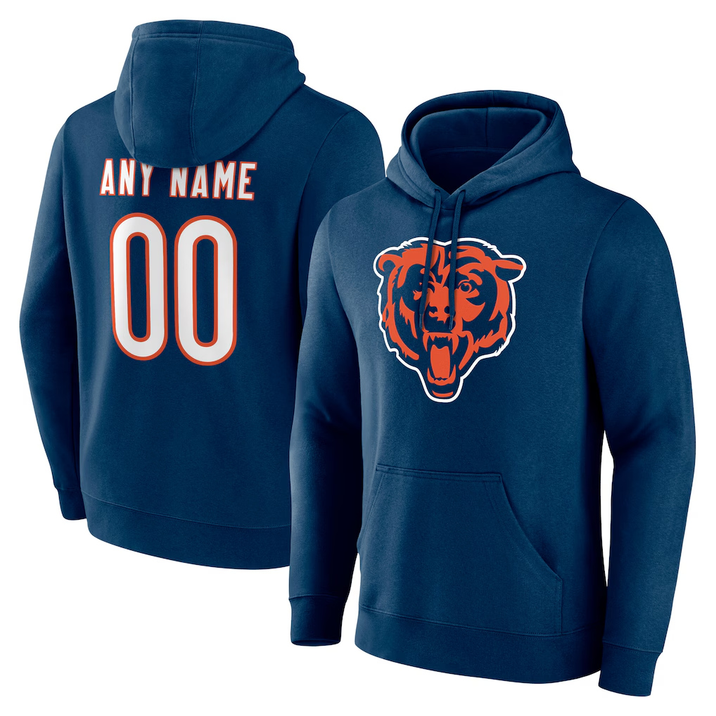 MyBoyd Custom C.Bears Navy Team Authentic Personalized Name & Number Hoodie Stitched Jerseys