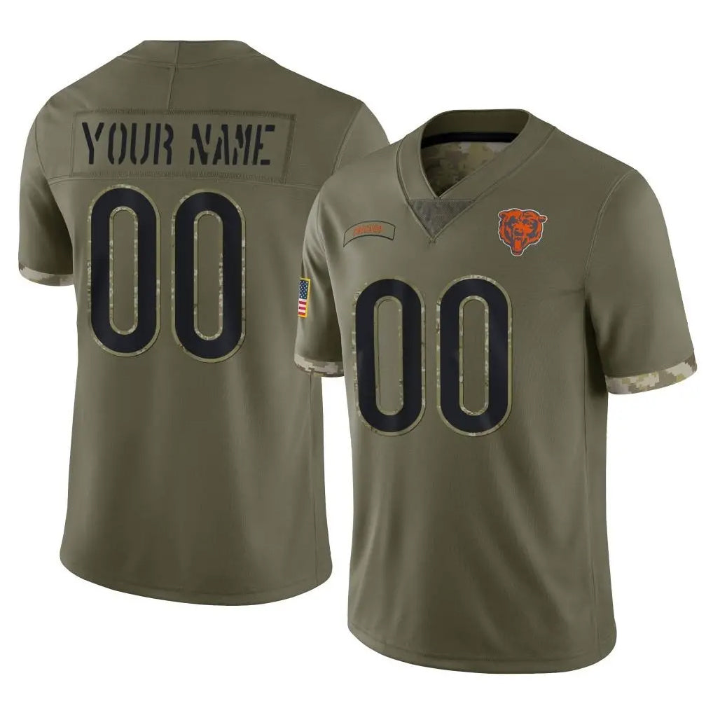 MyBoyd Custom C.Bears Olive Salute to Service Limited Game Any Name & Numbers Stitched Jerseys