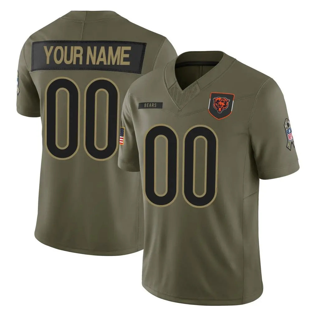 MyBoyd Custom C.Bears Olive Salute to Service Limited Home Game Any Name & Numbers Stitched Jerseys
