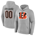 MyBoyd Custom C.Bengals Gray Team Authentic Personalized Name & Number Hoodie Stitched Jerseys