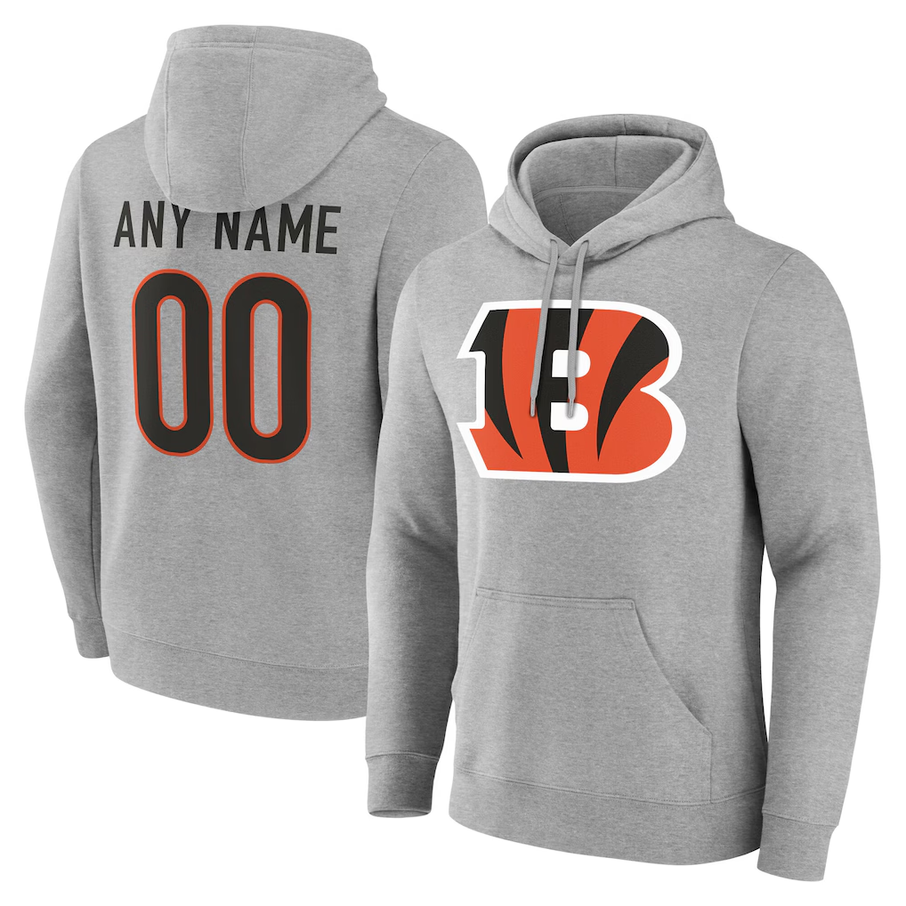 MyBoyd Custom C.Bengals Gray Team Authentic Personalized Name & Number Hoodie Stitched Jerseys
