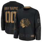 MyBoyd Custom C.Blackhawks Black 2024 Military Appreciation Practice Jerseys