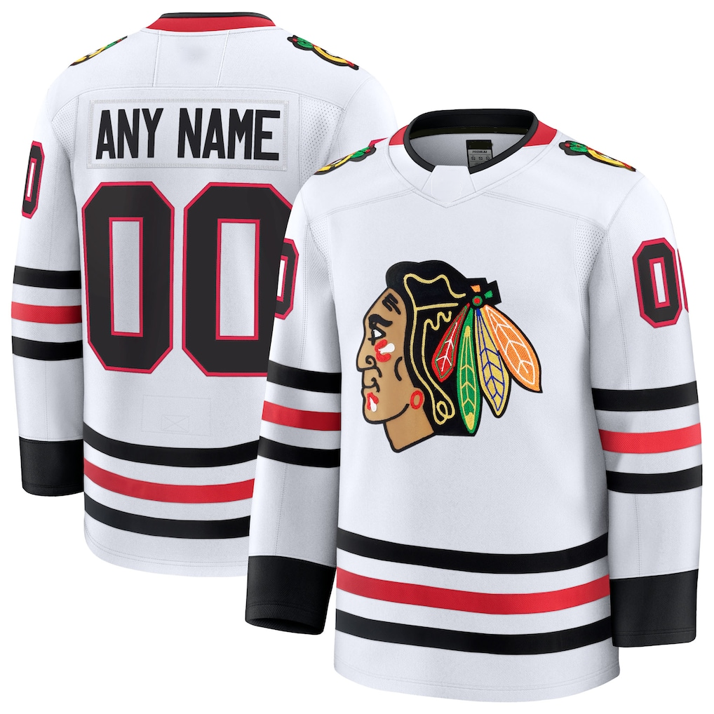 MyBoyd Custom C.Blackhawks White Away Premium Jerseys