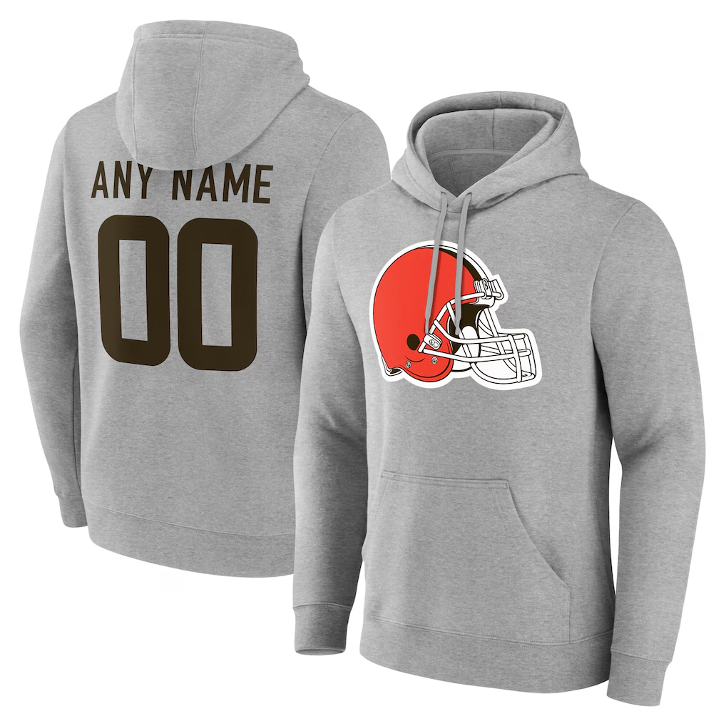 MyBoyd Custom C.Browns Gray Team Authentic Personalized Name & Number Hoodie Stitched Jerseys