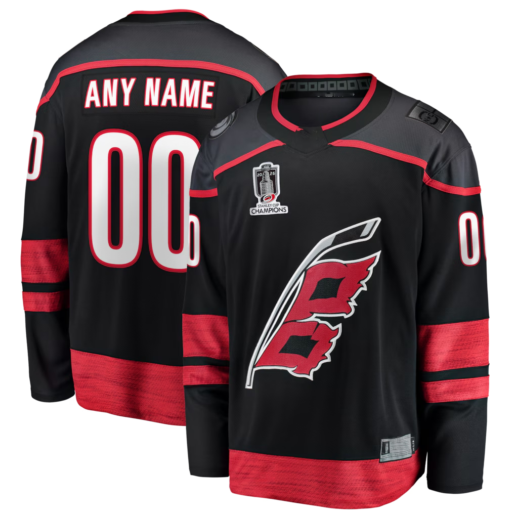 MyBoyd Custom C.Hurricanes Black 2026 Stanley Cup Champions Home Breakaway Custom Stitched Jerseys
