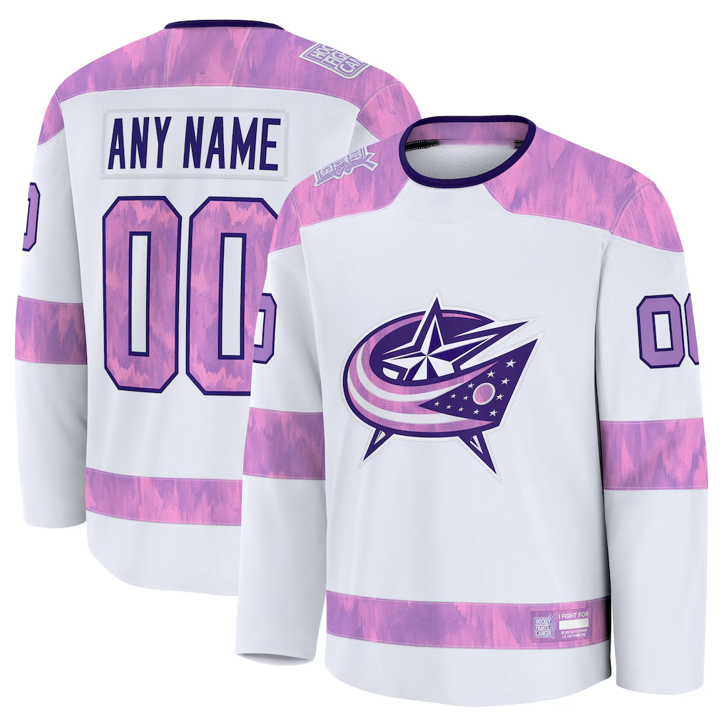 MyBoyd Custom CB.Jackets White 2024 Hockey Fights Cancer Practice Jersey