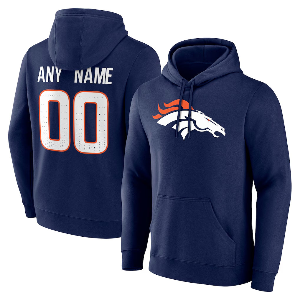 MyBoyd Custom D.Broncos Navy Pullover Hoodie Limited Any Name & Numbers Stitched Jerseys