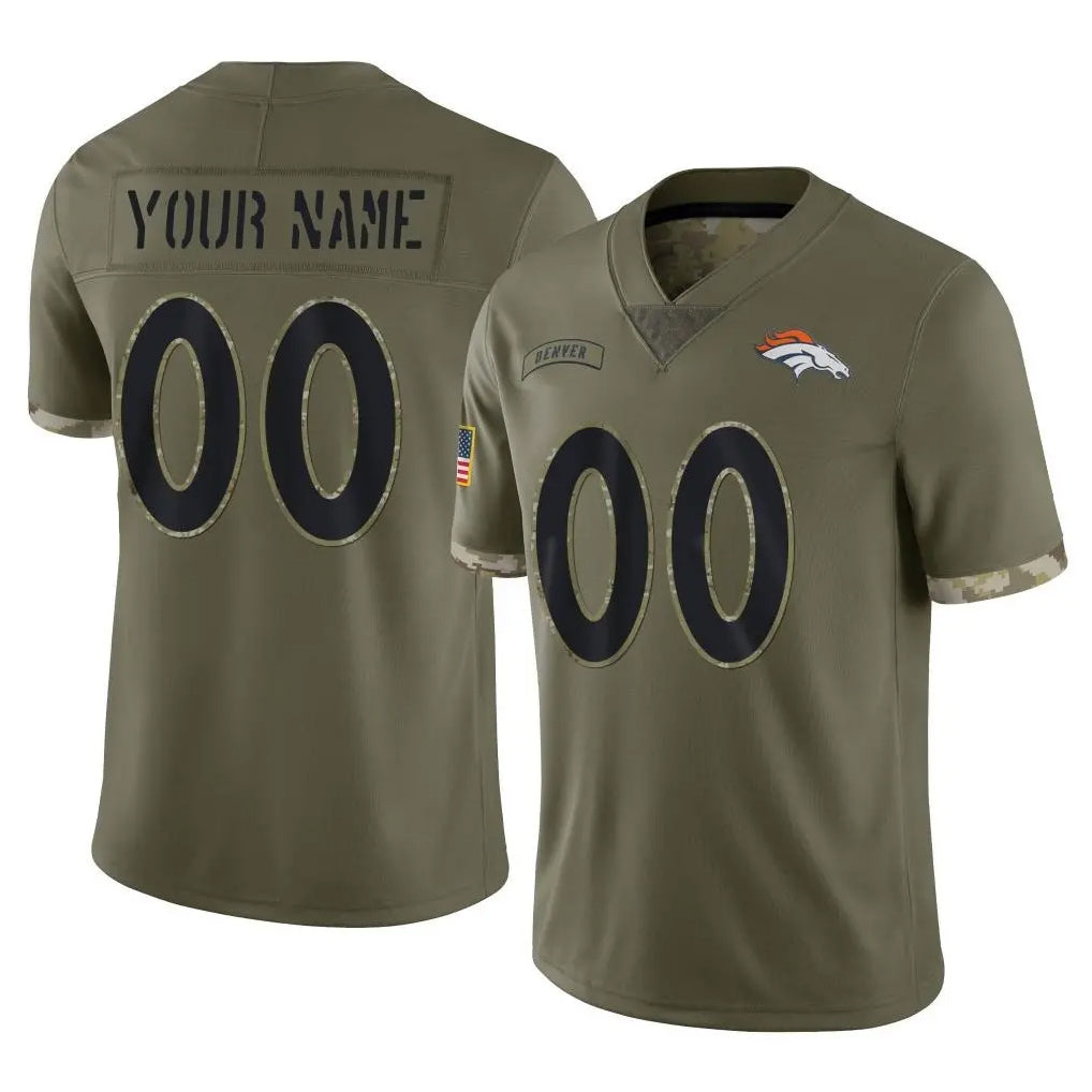 MyBoyd Custom D.Broncos Olive Salute To Service Limited Any Name & Numbers Stitched Jerseys
