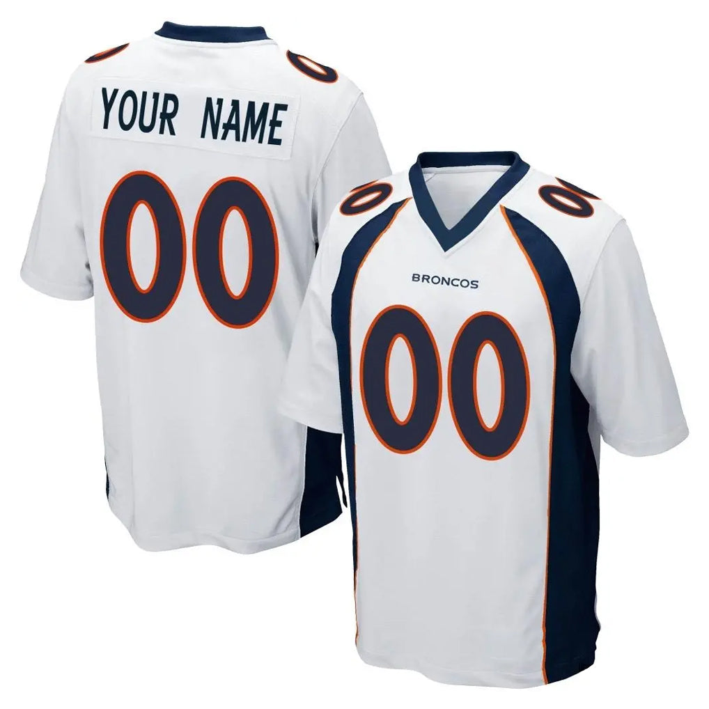 MyBoyd Custom D.Broncos White Game Any Name & Numbers Stitched Jerseys