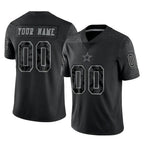 MyBoyd Custom D.Cowboys Black Limited Reflective Home Game Any Name & Numbers Stitched Jerseys
