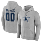 MyBoyd Custom D.Cowboys Gray Team Authentic Personalized Name & Number Hoodie Stitched Jerseys