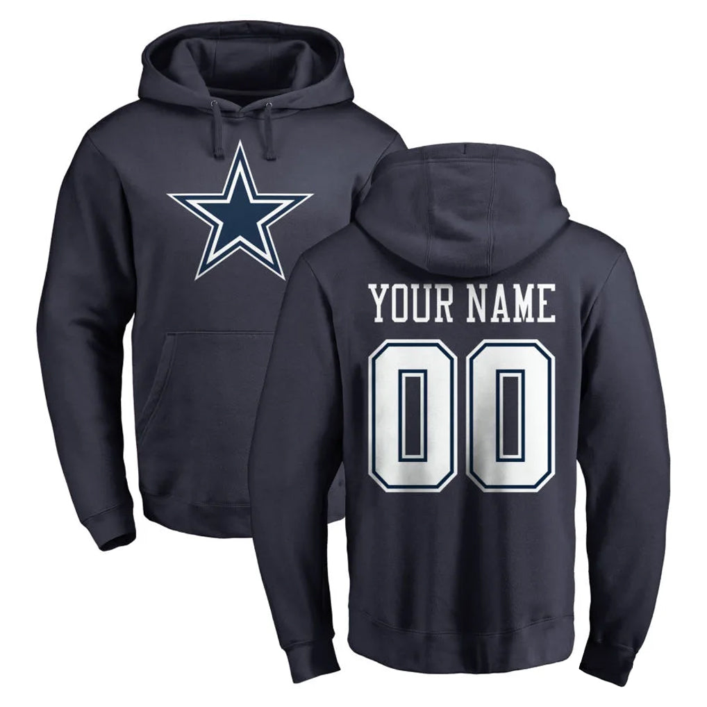 MyBoyd Custom D.Cowboys Navy Pullover Hoodies Limited Any Name & Numbers Stitched Jerseys