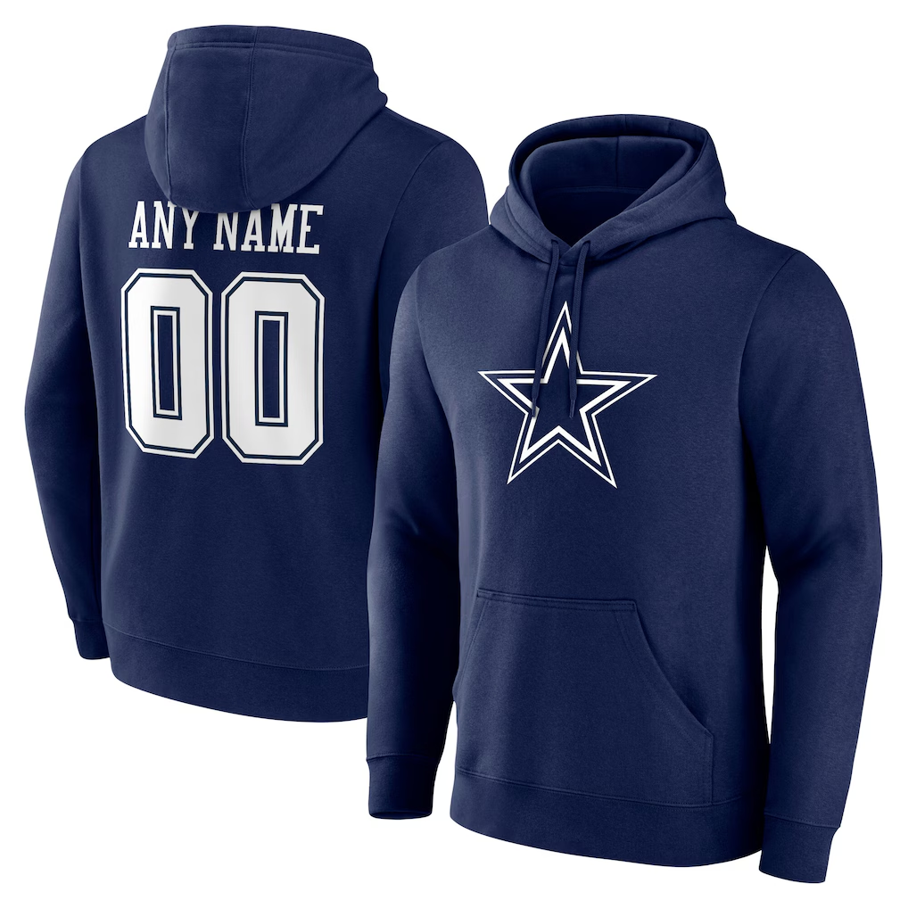 MyBoyd Custom D.Cowboys Navy Team Authentic Personalized Name & Number Hoodie Stitched Jerseys