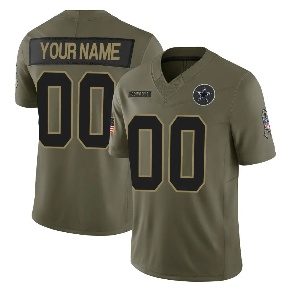 MyBoyd Custom D.Cowboys Olive 2025 Salute to Service Limited Home Game Any Name & Numbers Stitched Jerseys