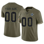 MyBoyd Custom D.Cowboys Olive Salute to Service Limited Game Any Name & Numbers Stitched Jerseys