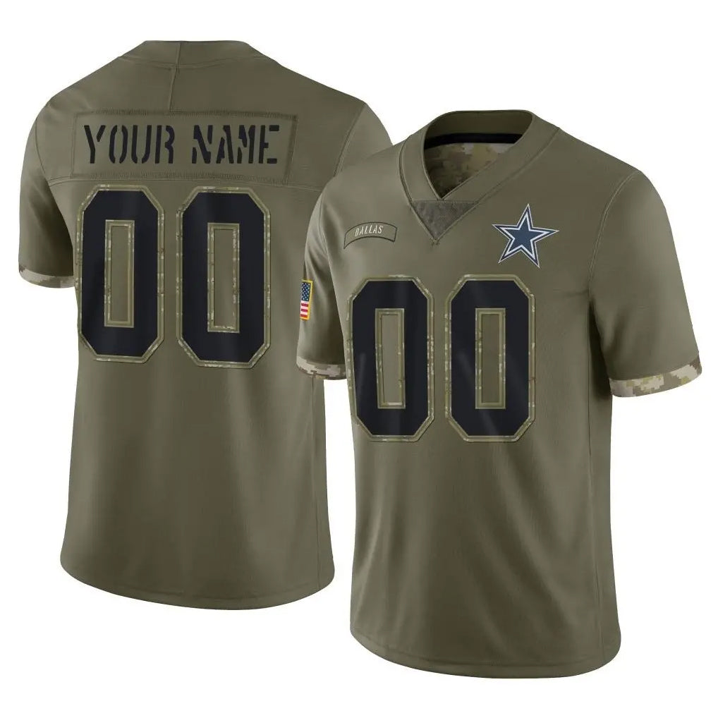 MyBoyd Custom D.Cowboys Olive Salute to Service Limited Game Any Name & Numbers Stitched Jerseys