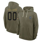 MyBoyd Custom D.Cowboys Olive Salute to Service Pullover Hoodies Limited Any Name & Numbers Stitched Jerseys