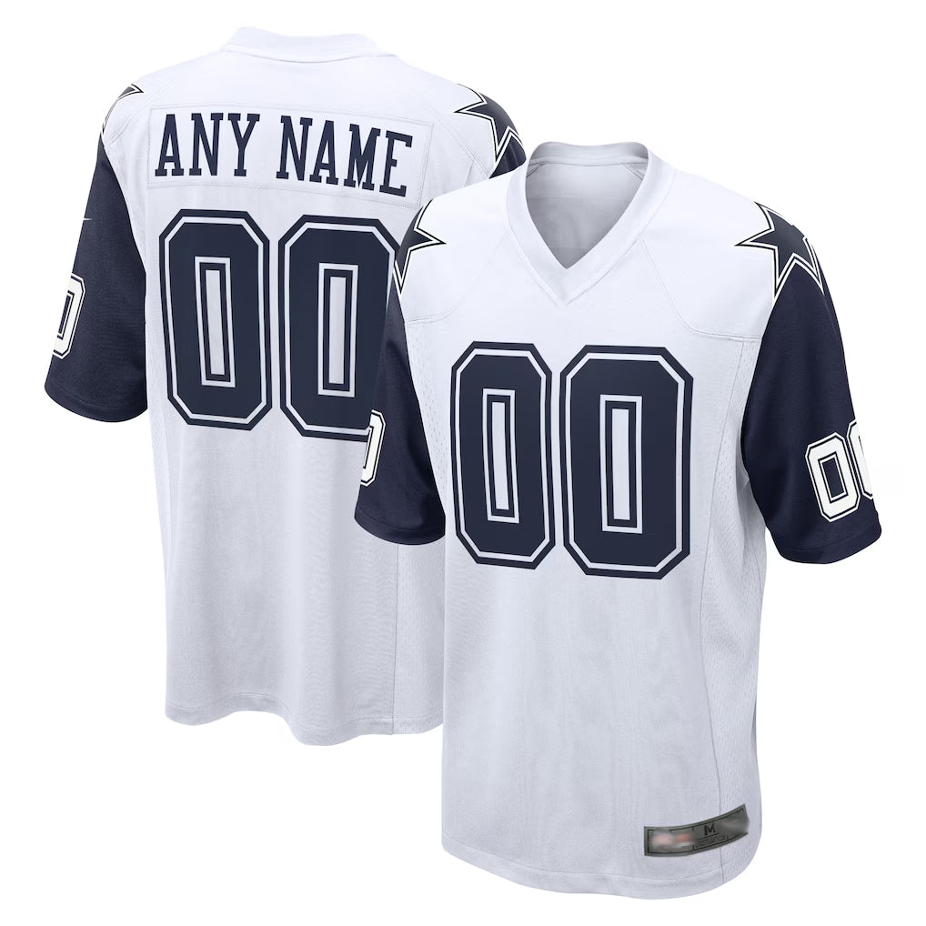 MyBoyd Custom D.Cowboys White-Navy Home Game Any Name & Numbers Stitched Jerseys