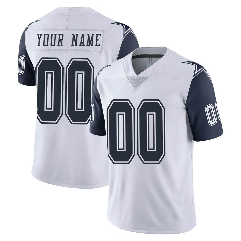 MyBoyd Custom D.Cowboys White-Navy Limited Color Rush Vapor Untouchable Home Game Any Name & Numbers Stitched Jerseys