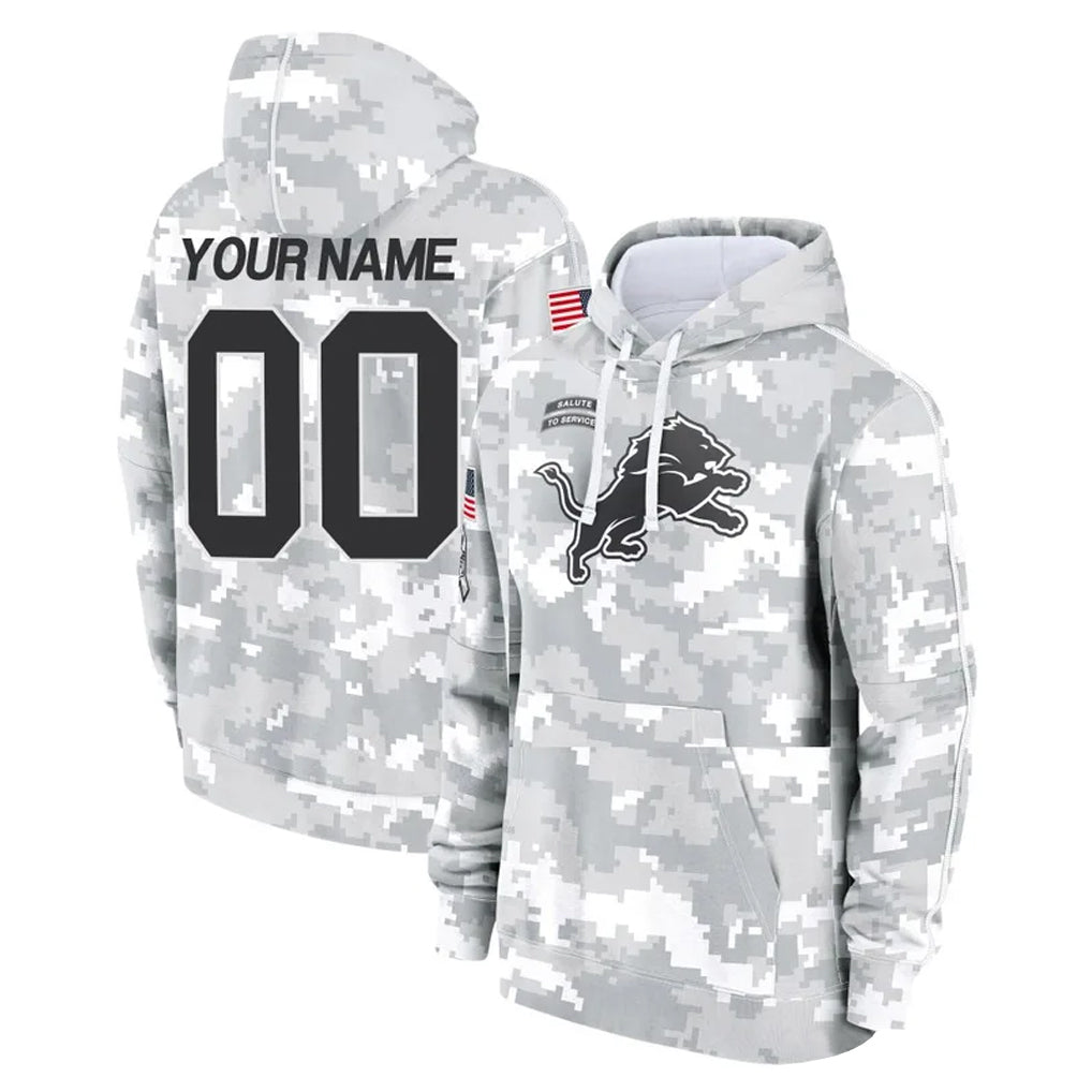 MyBoyd Custom D.Lions Arctic Camo Salute to Service Hoodies Limited Game Any Name & Numbers Stitched Jerseys