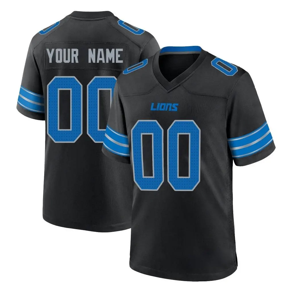 MyBoyd Custom D.Lions Black Alternate Home Game Any Name & Numbers Stitched Jerseys