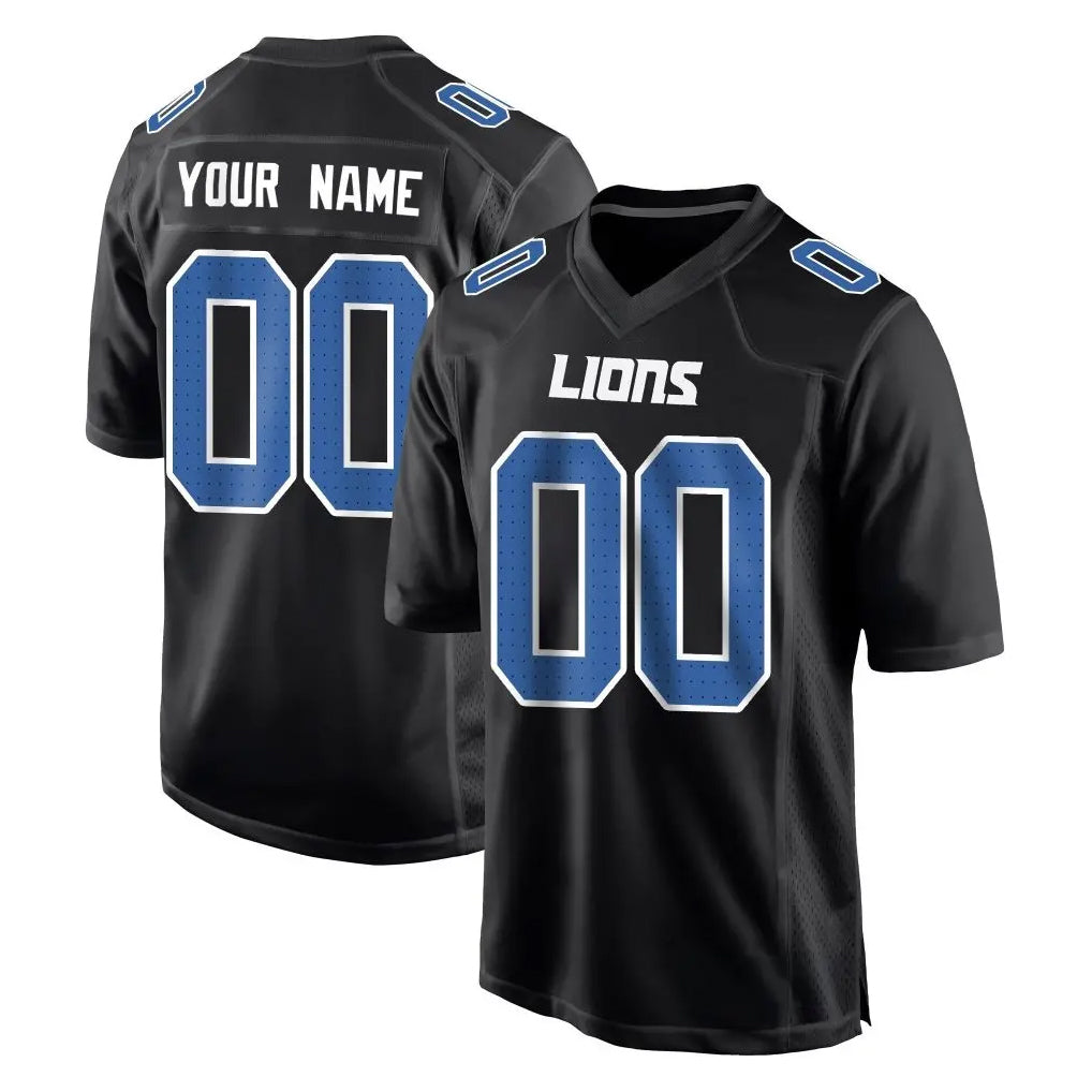 MyBoyd Custom D.Lions Black Fashion Home Game Any Name & Numbers Stitched Jerseys